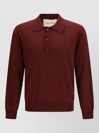 Valentino Garavani wool polo shirt vlogo embroidery