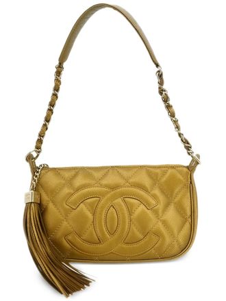 Chanel 2005 caviar fringe tote bag - Gold