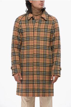 Burberry Cappotto in Misto Lana a Quadri con Abbottonatura Nascosta taglia 50