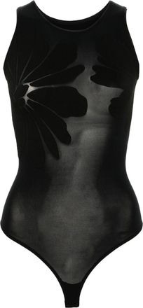 Wolford Body Tattoo semi-sheer bodysuit - women - Spandex/Elastane/Polyamide - L - Black
