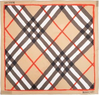 Burberry Foulard in seta Watercolour Check - - Accessories - unisex - Beige - ONE SIZE