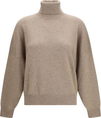 Brunello Cucinelli Brown Knitted Turtle Neck Sweater