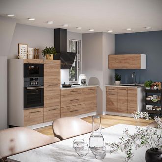 Vicco Cucina Fame-line, Rovere Dorato, 380 Cm Senza Piano Di Lavoro, Vicco