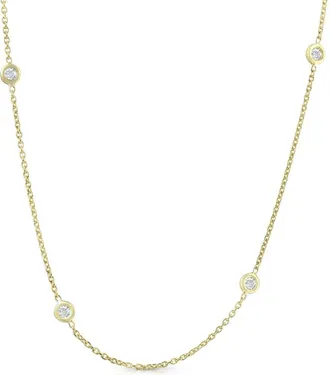 Pompeii3 1ct Diamonds By The Yard 18 14K Yellow Gold Womens Necklace