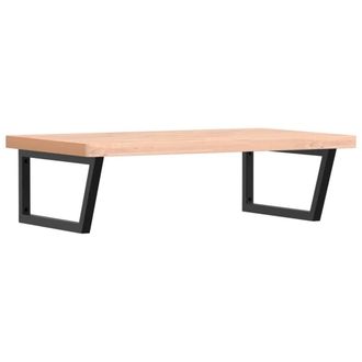 Berkfield Home Basin Shelf Wall Mounted Steel & Solid Wood Beech in Light Tan