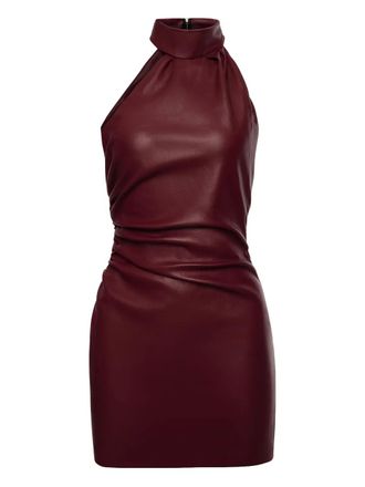 Lika Gedrapeerde mini-jurk met hoge hals - Rood