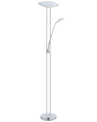 Eglo Eglo Baya Led 2 Light Integreated Led Floor Lamp With Chrome Finish & Adjustable Reading Lamp