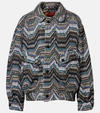 Missoni Zigzag oversized jacquard wool-blend jacket