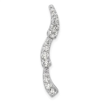 Diamond2Deal 14K White Gold Lab Grown Diamond Chain Slide Pendant (0.61ct, VS, G-H)