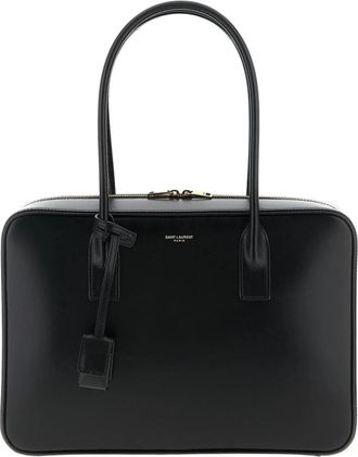 Saint Laurent Box Bag met handgrepen - Dames - Handtassen - Zwart - ONE Size - Leer - Tassen