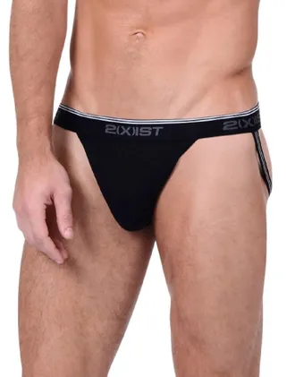 2(x)ist Mens 3-Pack Stretch Core Jockstraps In Black
