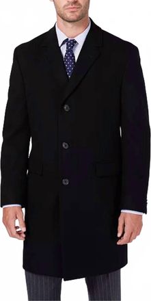 Nautica Mens Classic Fit Batten Overcoat In Black