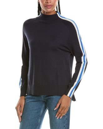 N.Peal N. PEAL Stripe Sleeve Cashmere-Blend Sweater