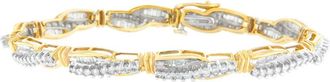 House of Brilliance 14K Yellow Gold Round and Baguette Cut Winding Love Diamond Bracelet at Nordstrom