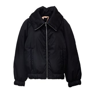 N&deg;21 Down Coat with Wide High Collar and Relaxed Silhouette
