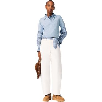 Maje Cropped sweater with rhinestones in Blue Sky at Nordstrom, Size X-Small