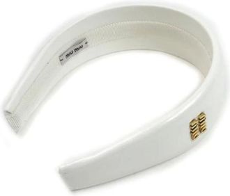 Miu Miu Pre-owned Accessories, female, White, Size: ONE SIZE Pre-owned Leather Hair Accessory