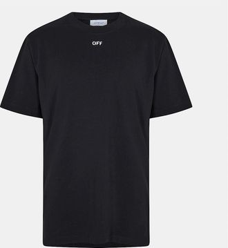 Off-white Mens Regular Fit Lettering Short Sleeve T-Shirt - Black/Multi - Size: 40