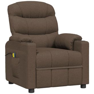 vidaXL Sill&oacute;n De Masaje El&eacute;ctrico Tela Marr&oacute;n Vidaxl
