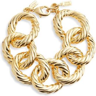 Kenneth Jay Lane Twist Link Bracelet in Gold at Nordstrom