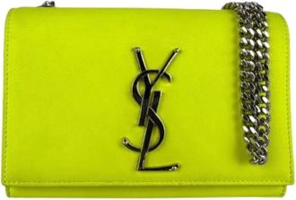 Saint Laurent Pre-owned Cross Body Bags, female, Green, Size: ONE SIZE Pre-owned Vintage Leather Shoulder Bag