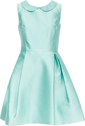 Rochas RCA421A mint green silk satin peter pan collar skater dress IT42 M