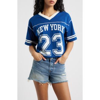 Vinyl Icons New York 23 Graphic Football T-Shirt in Navy at Nordstrom, Size X-Small