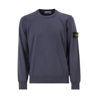 Stone Island Sweatshirts, male, Blue, Size: 3XL Crew Neck Sweater