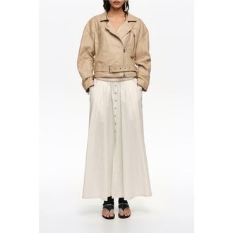 Bimba & Lola A-Line Skirt With Buttons in Ivory at Nordstrom, Size X-Small Eu