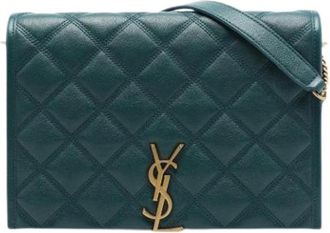 Saint Laurent Pre-owned Becky Schoudertas - Dames - Vintage Schoudertas - Groen - ONE Size - Leer - Vintage