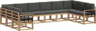 vidaXL Conjunto De Sof&aacute;s De Exterior 10 Uds. Blanco Y Antracita Vidaxl