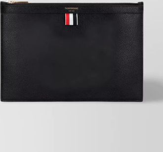 Thom Browne leather pebble-grain clutch bag