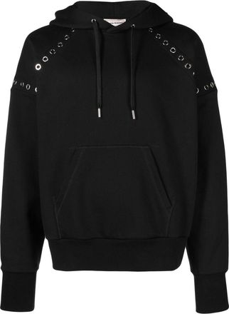 パーカー・フーディ ALEXANDER MCQUEEN Men Hoodies 829321 Q1BDL9009 Beige Men's McQueen Logo Cropped Hoodie in White | Alexander