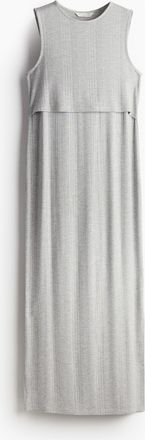 H&M MAMA Geripptes Stillkleid - Grau