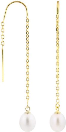 Splendid Pearls Plated Silver 7.5-8Mm Freshwater Pearl Drop Earrings