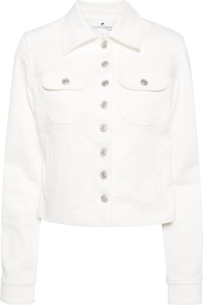 Courr&egrave;ges long-sleeve denim jacket - women - Cotton/Elastane/Cotton - 38 - White