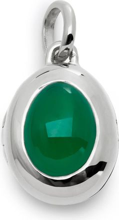 Monica Vinader Birthstone Locket Pendant in Sterling Silver /Green Onyx at Nordstrom