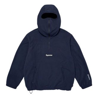 SUPREME FW25 Polartec Face Mask Half Zip Hooded Sweatshirt Navy SUP-FW25-064-NA