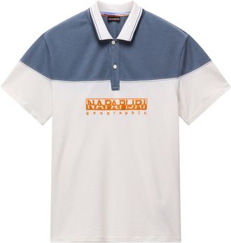 Napapijri Poloshirt NAPAPIJRI E-SATURNIA SS, Herren, Gr. XXL, weiss (wei&szlig; whisper), Piqu&eacute;, Obermaterial: 100% Baumwolle, mehrfarbig, regular fit normal, Rundhal