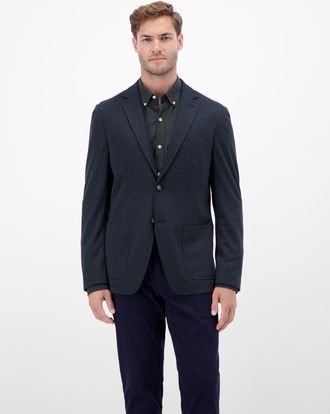 Lerros Jerseysakko LERROS Twill-Sakko f&uuml;r Herren, Herren, Gr. 56, classic navy, 71% Polyester, 27% Viskose, 2% Elasthan, Sakkos Jerseysakko