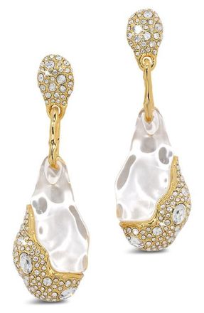 Alexis Bittar Liquid Lucite Crystal Pav&eacute; Earrings in Gold/Lucite at Nordstrom