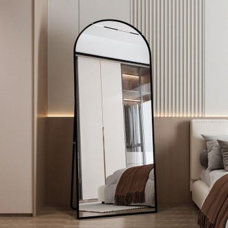 OEM Espejo Gigante Arco Negro 180x80 Cm - Gran Espejo De Pie Para Habitaci&oacute;n - Espejo De Pared Seguridad Cristal Templado - Estilo Industrial Retro