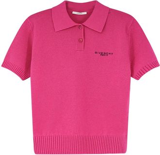 Givenchy Polo van wol en kasjmier - Dames - Ronde hals truien - Roze - S - Wol - Truien & Vesten