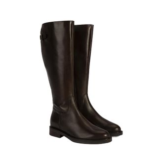 Desa Woman Riding Boots - Leather Upper, Textile Lining, Slip-On, Flat Heel, Snow-Resistant | Brown - 39