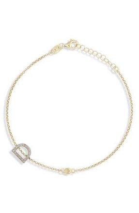Meshmerise Diamond Initial Bezel Bracelet in Yellow-D at Nordstrom Rack