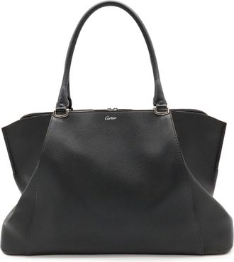 Cartier Black Leather Shoulder Bag Tote Bag (Pre-Owned)