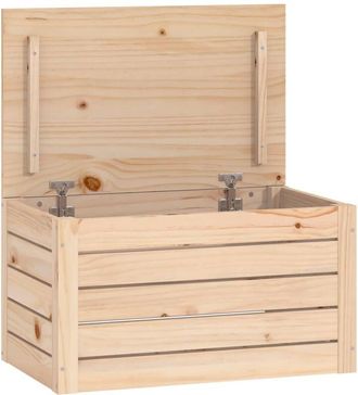 vidaXL Vidaxl - Caja De Almacenaje Madera Maciza De Pino 59,5x36,5x33 Cm