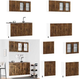 vidaXL Set Mobili da Cucina 4 pz Kalmar Rovere Fumo Legno Multistrato - Mobili da cucina - Armadi da cucina