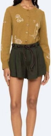Sea New York Shai Belted Shorts In Army Green