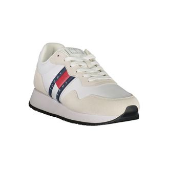 Tommy Hilfiger Contrast-Stripe Leather Sneaker - White